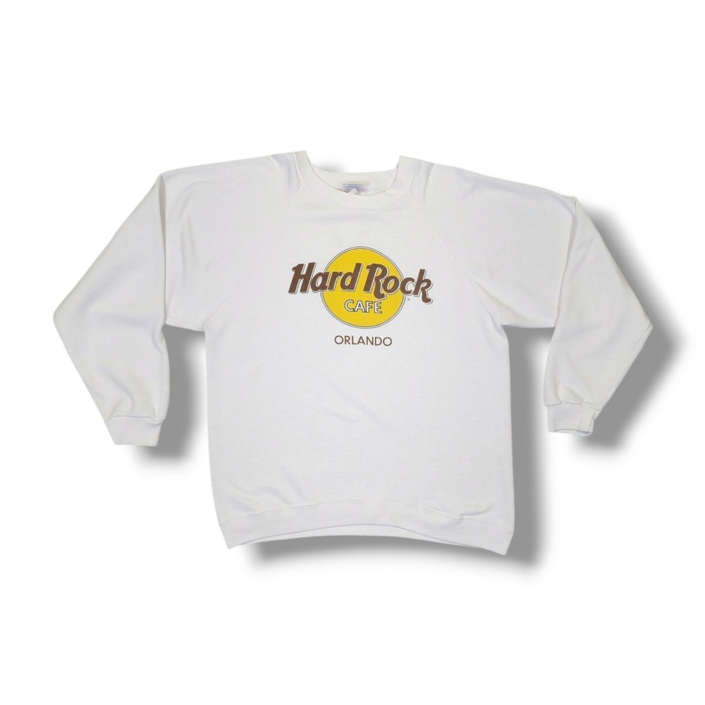 Vintage Hard Rock Cafe Orlando Florida Crewneck Sweatshirt White Size XL USA